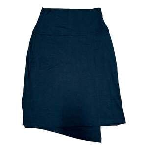 Athleta Women’s Solid Black Seaside Fold Over Faux Wrap Skirt Size XS Midi